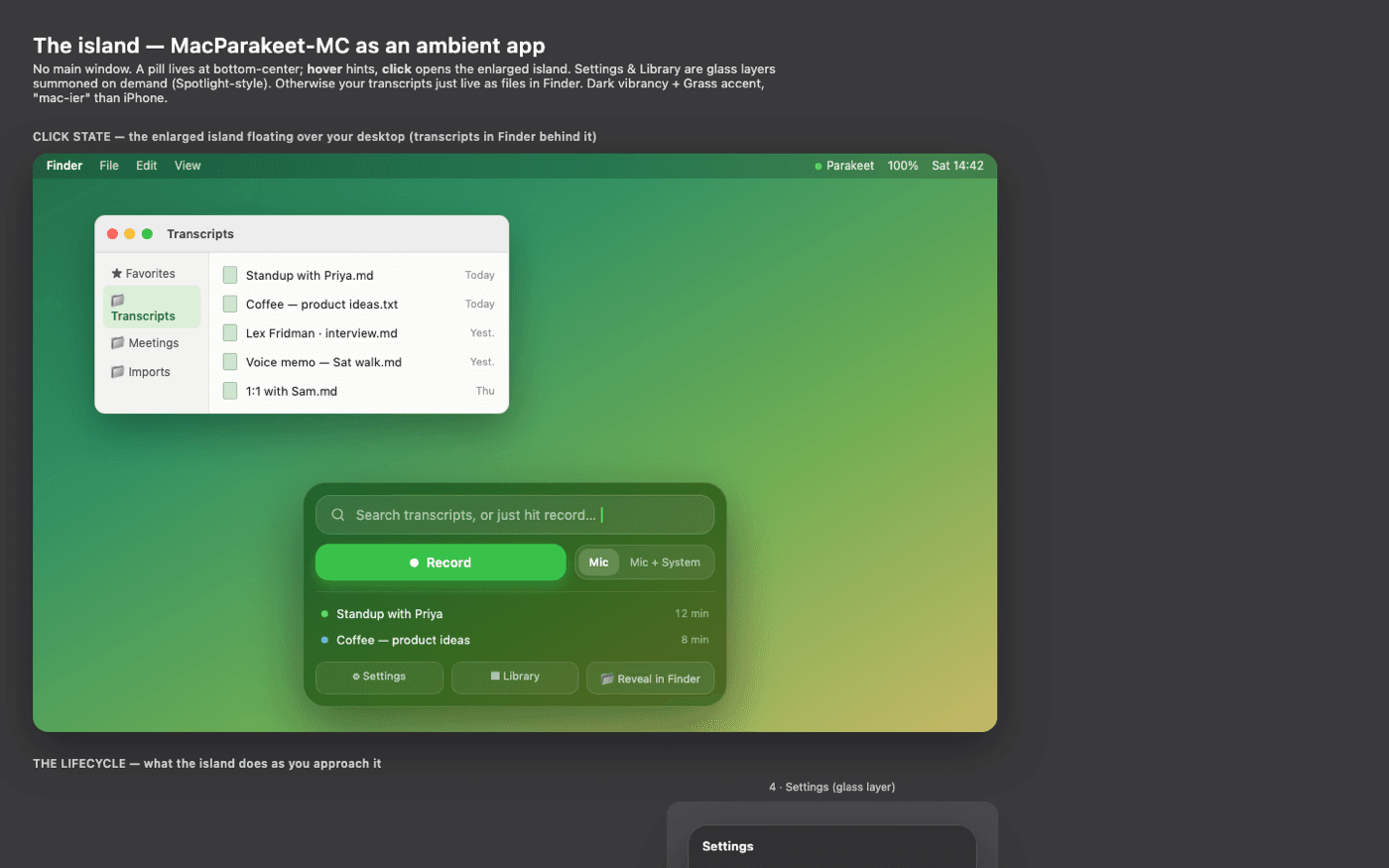 Jun 03 · Ambient app — glass layers summoned on demand