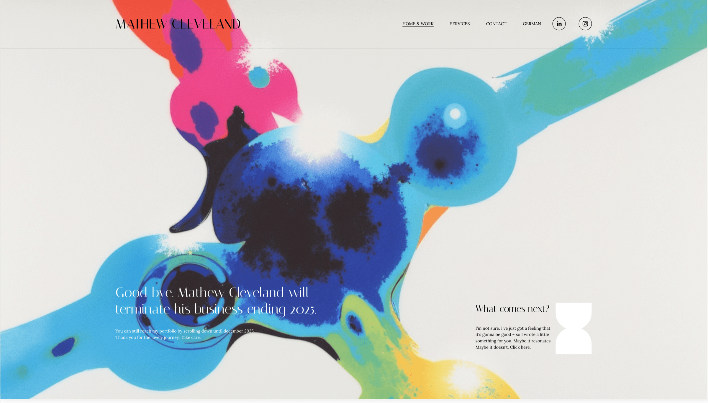 The last version of mathewcleveland.com, 2025